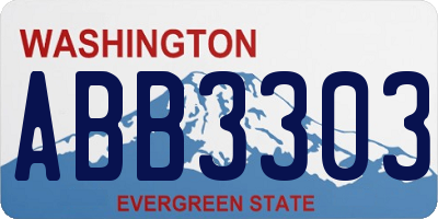 WA license plate ABB3303