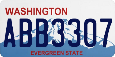 WA license plate ABB3307