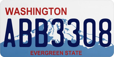 WA license plate ABB3308