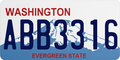 WA license plate ABB3316