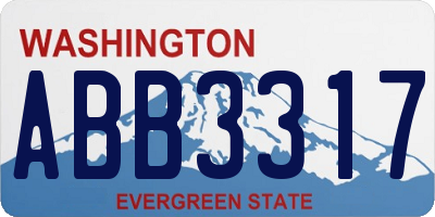 WA license plate ABB3317