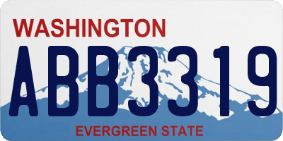 WA license plate ABB3319