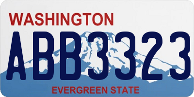 WA license plate ABB3323