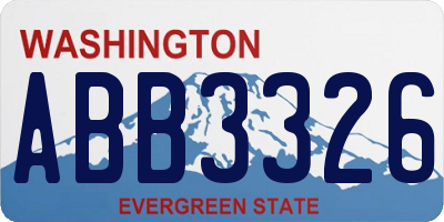 WA license plate ABB3326