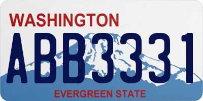 WA license plate ABB3331