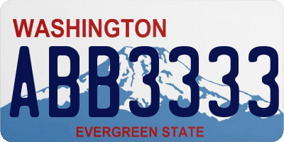 WA license plate ABB3333
