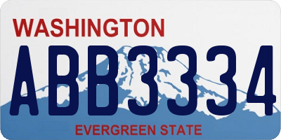 WA license plate ABB3334