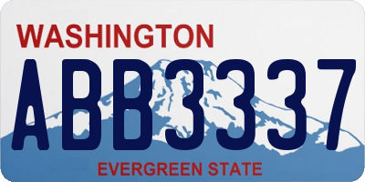 WA license plate ABB3337
