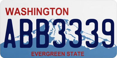 WA license plate ABB3339