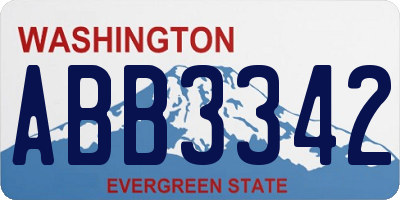 WA license plate ABB3342