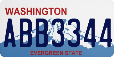 WA license plate ABB3344