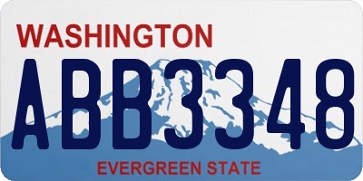 WA license plate ABB3348