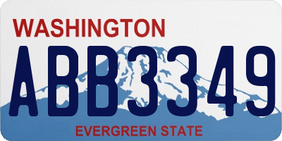 WA license plate ABB3349