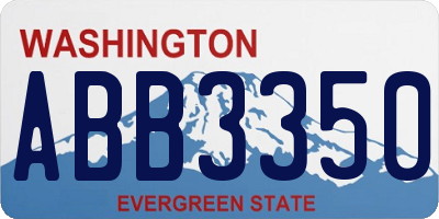 WA license plate ABB3350
