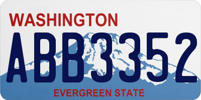 WA license plate ABB3352