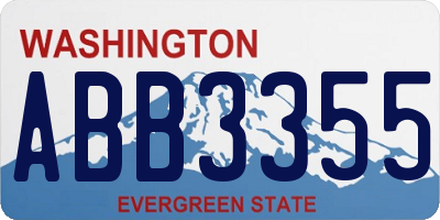 WA license plate ABB3355