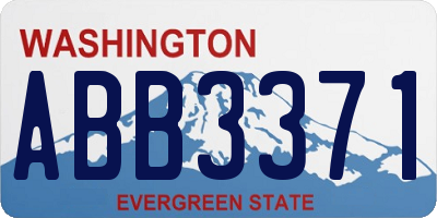 WA license plate ABB3371