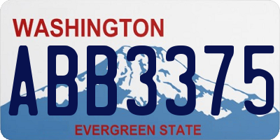 WA license plate ABB3375
