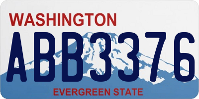 WA license plate ABB3376
