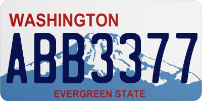 WA license plate ABB3377