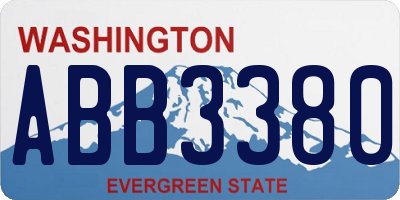 WA license plate ABB3380