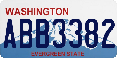 WA license plate ABB3382