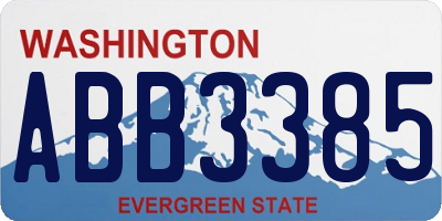 WA license plate ABB3385