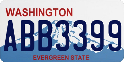 WA license plate ABB3399