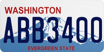 WA license plate ABB3400