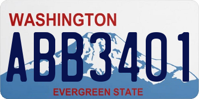 WA license plate ABB3401