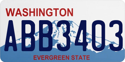 WA license plate ABB3403