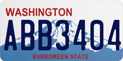 WA license plate ABB3404