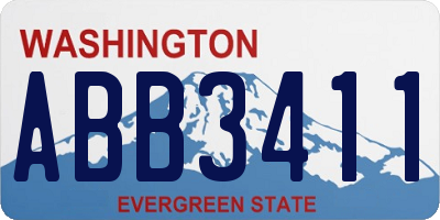 WA license plate ABB3411
