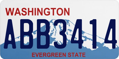 WA license plate ABB3414
