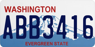 WA license plate ABB3416