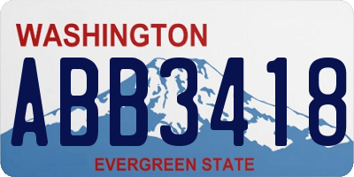 WA license plate ABB3418