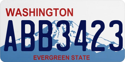 WA license plate ABB3423