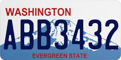 WA license plate ABB3432