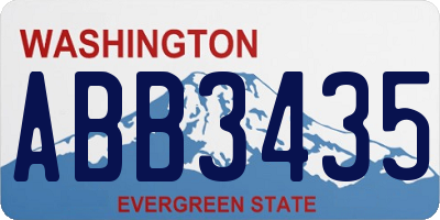 WA license plate ABB3435