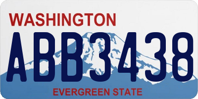 WA license plate ABB3438