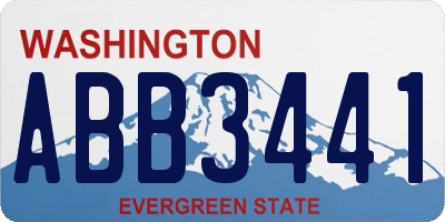 WA license plate ABB3441