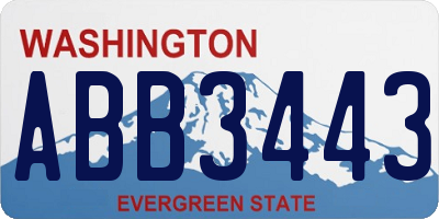 WA license plate ABB3443