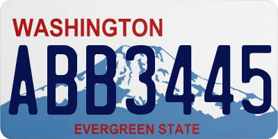 WA license plate ABB3445