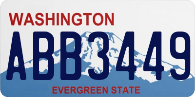 WA license plate ABB3449
