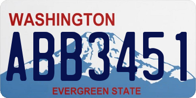 WA license plate ABB3451