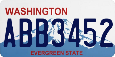 WA license plate ABB3452