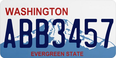 WA license plate ABB3457