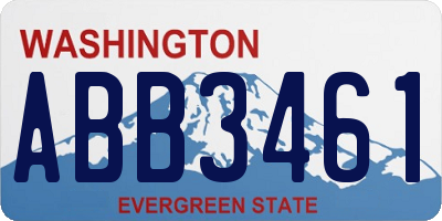 WA license plate ABB3461