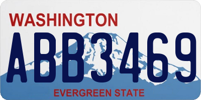 WA license plate ABB3469