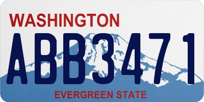 WA license plate ABB3471